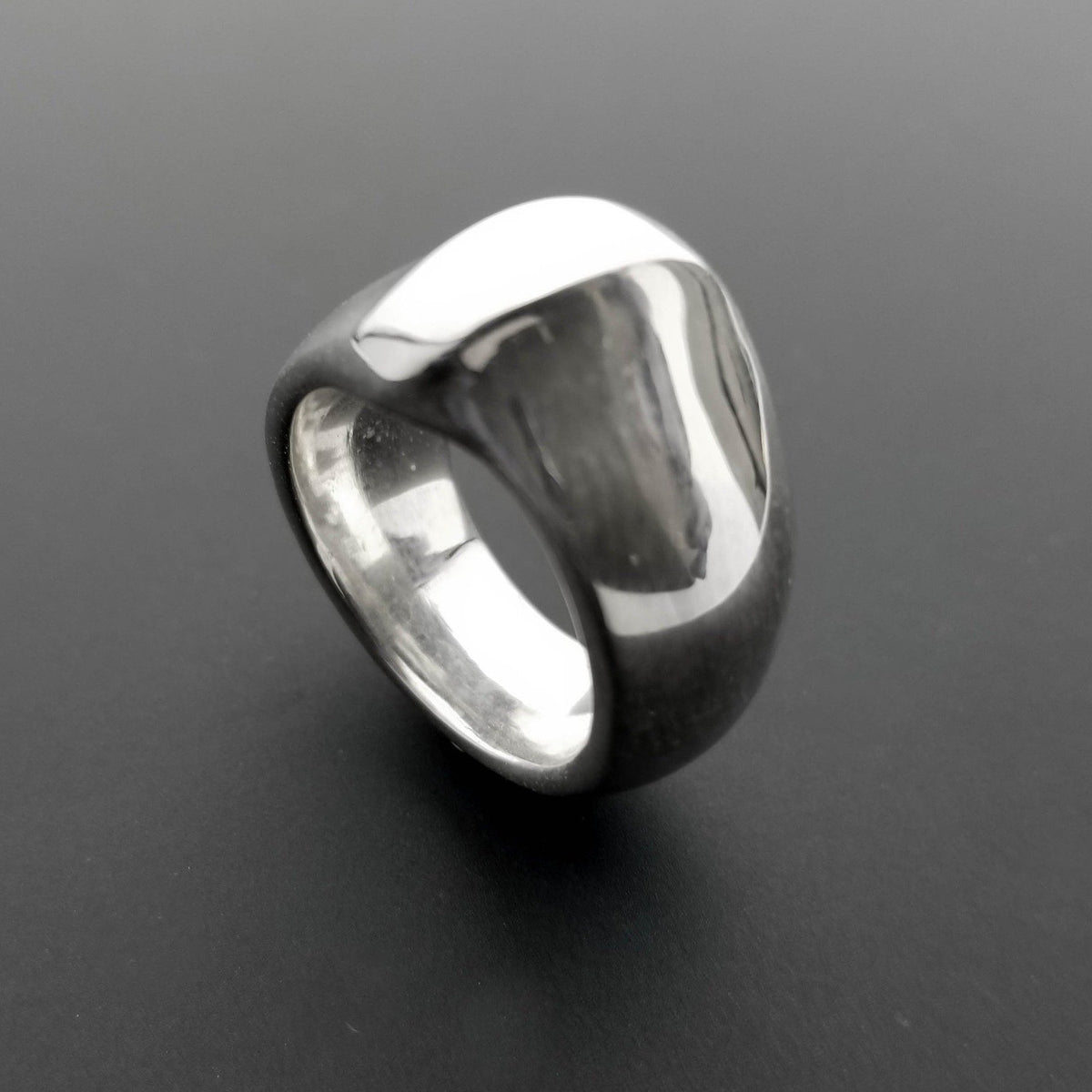 Large bold silver ring called love