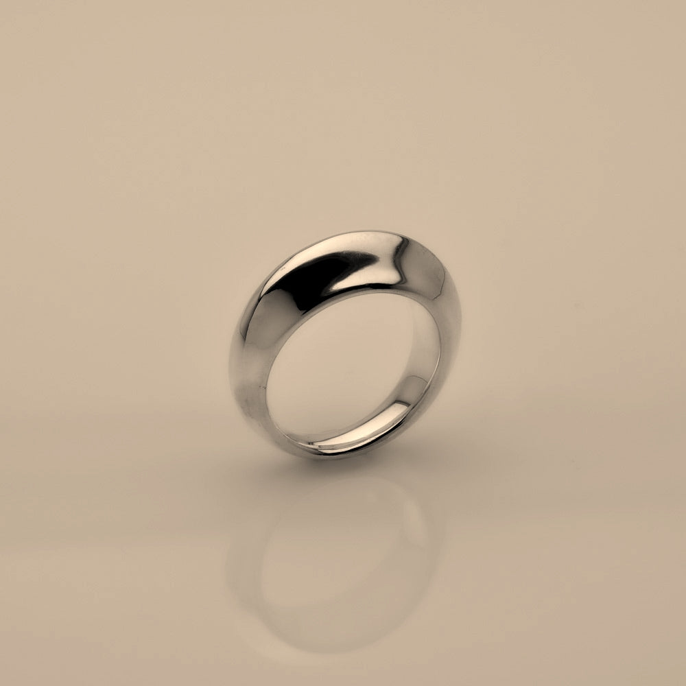 Small dome silver ring