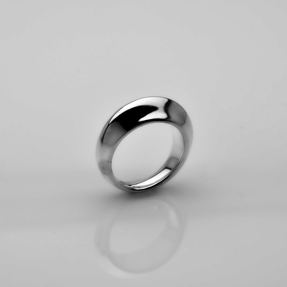 Small dome silver ring