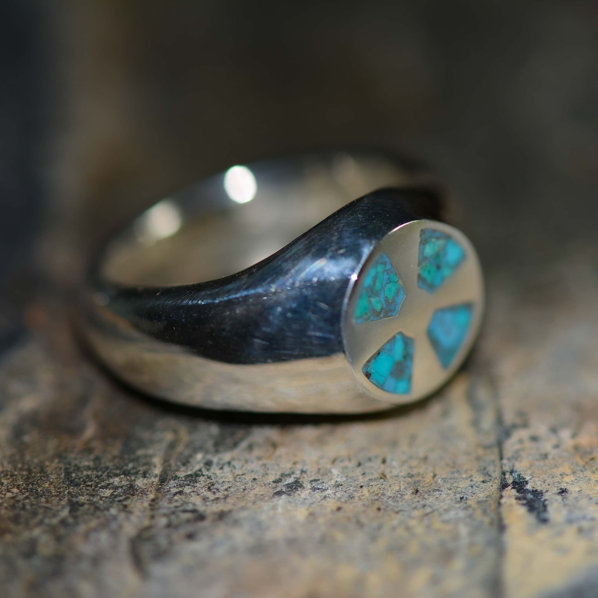 Unique Sterling Silver Knight Cross Signet Ring – Size 9