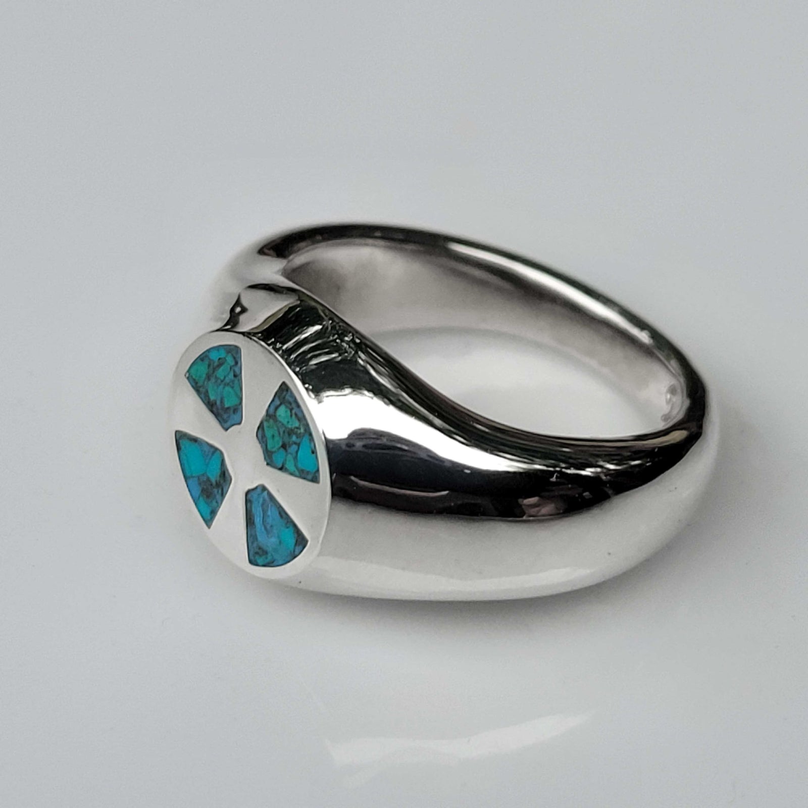 Unique Sterling Silver Knight Cross Signet Ring – Size 9