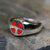 Bold Silver Signet Ring with Red Irish Cross and Coral Inlay ***SPECIAL OFFER*** - Nine Amulets 