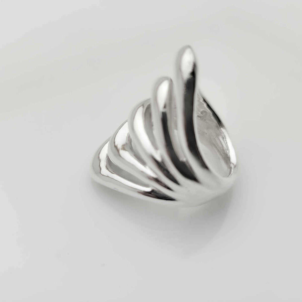 Handmade Bold Silver Five Loop Ring: High Impact Deep Art Jewelry