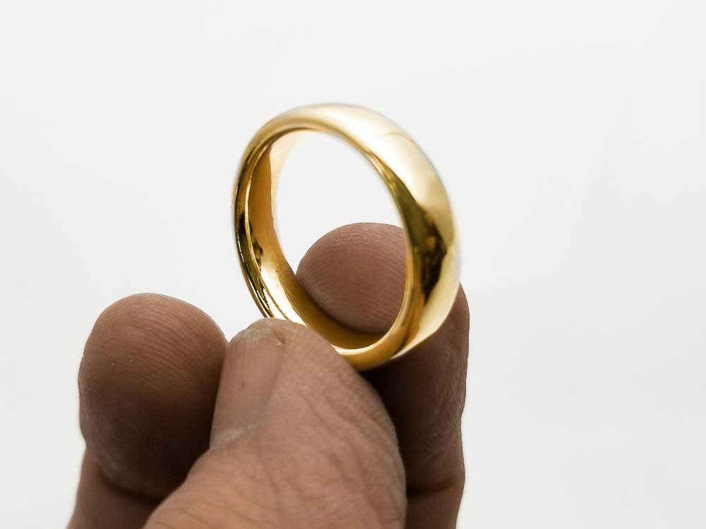 Discover the Uniquely Designed 14K Solid Gold Band with a Smooth Surface and Comfortable Feel - Nine Amulets 