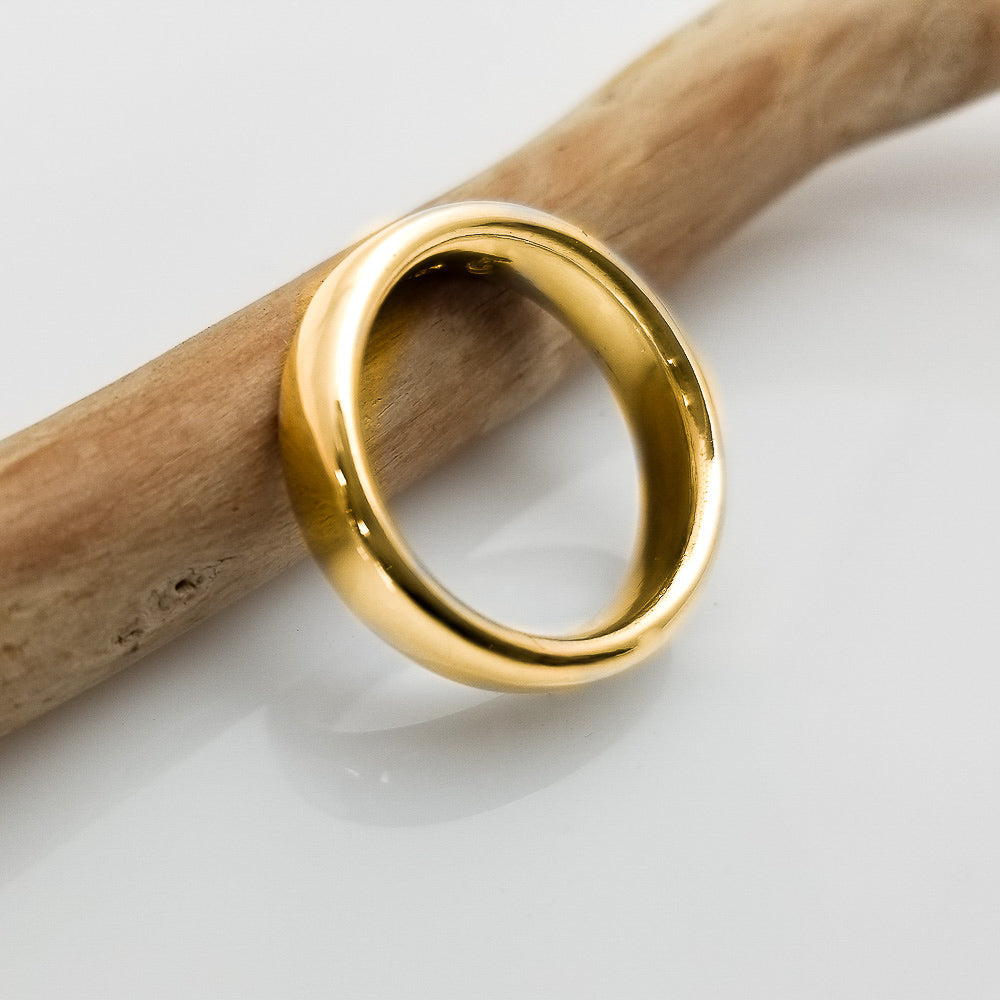 Discover the Uniquely Designed 14K Solid Gold Band with a Smooth Surface and Comfortable Feel - Nine Amulets 