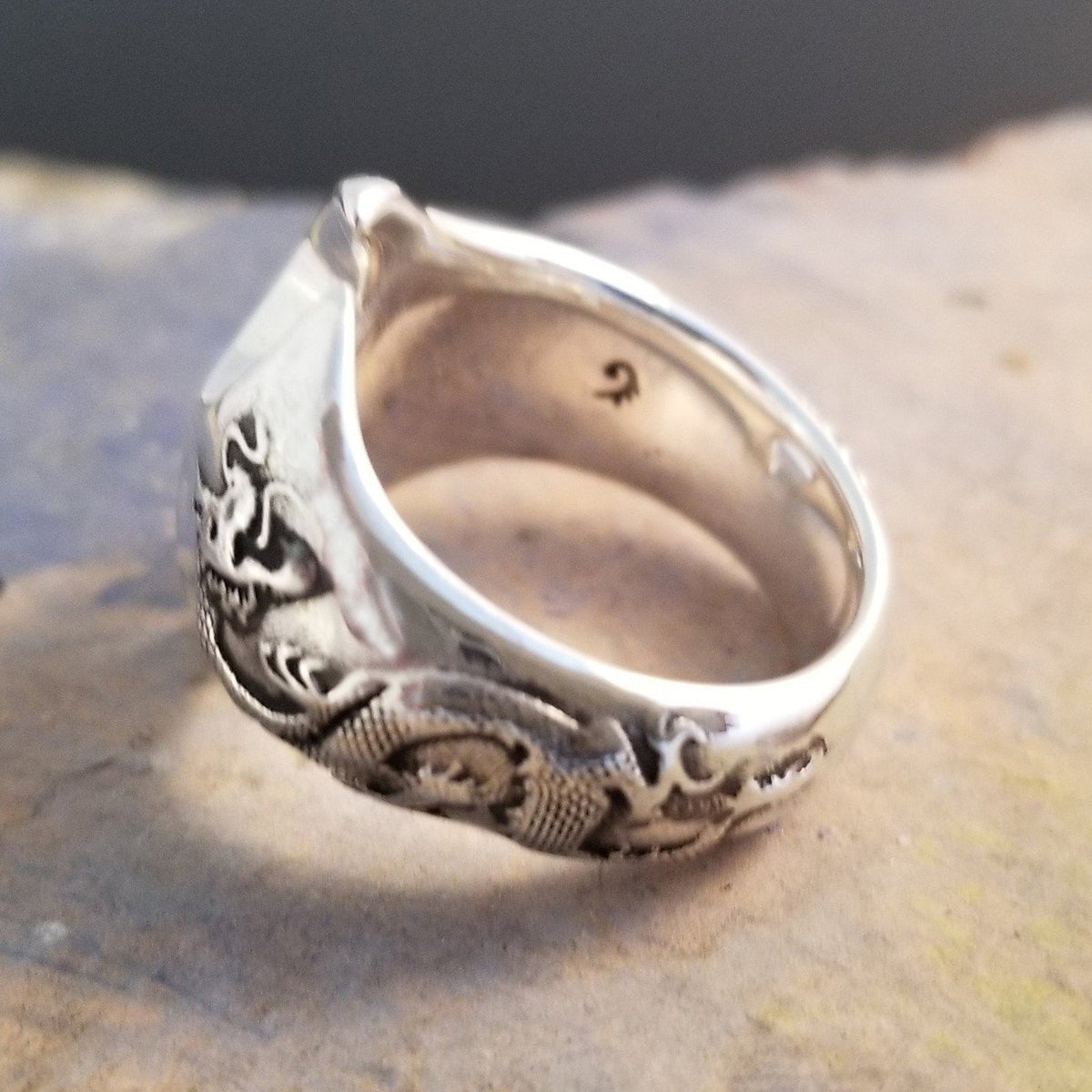 Chinese dragon silver ring