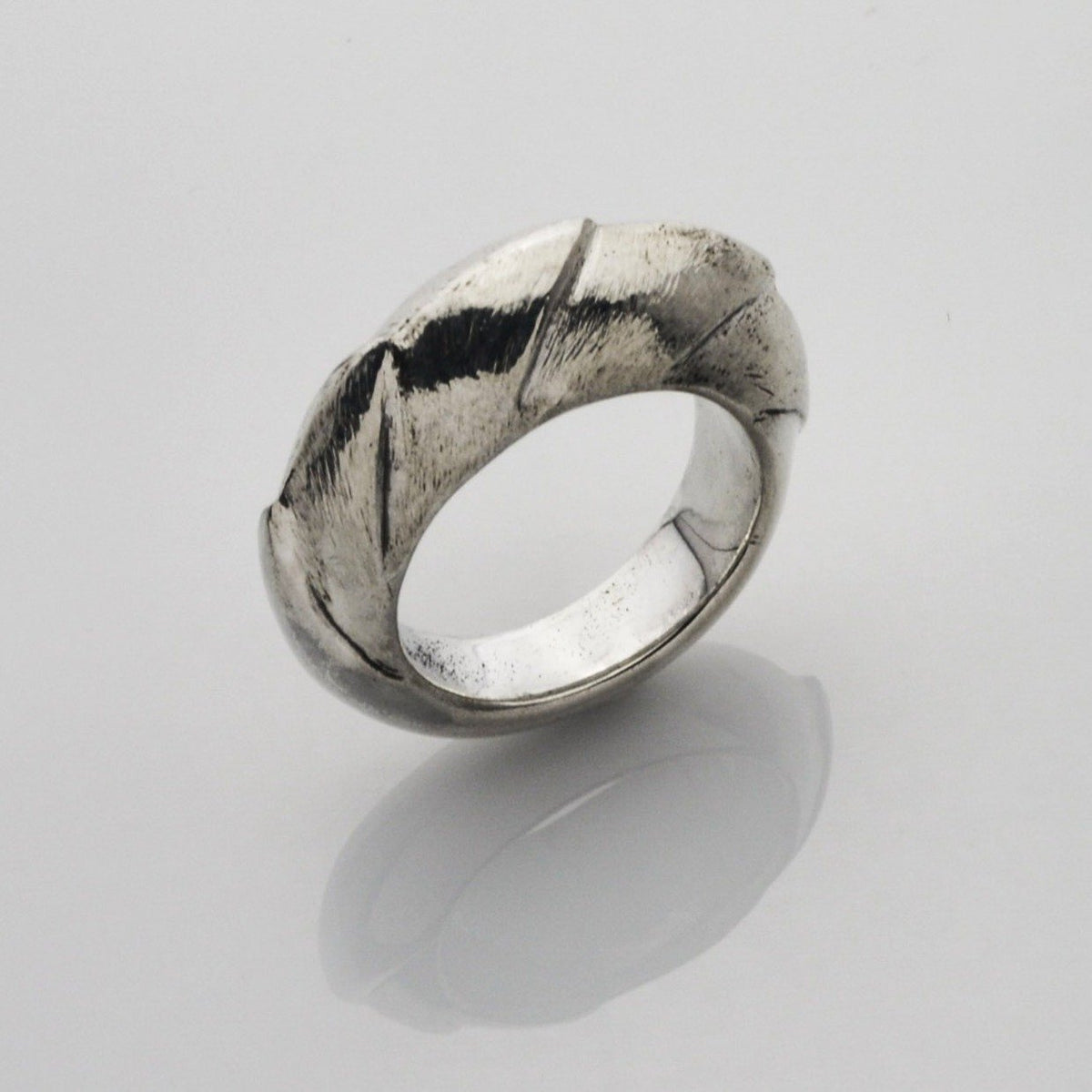 Unique heavy designer silver ring