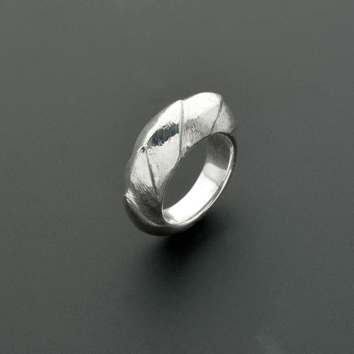 Scale dome sterling silver ring