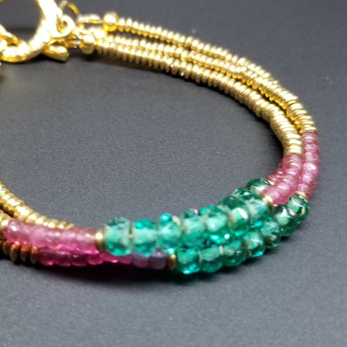 Sparkling green Czech bead bracelet