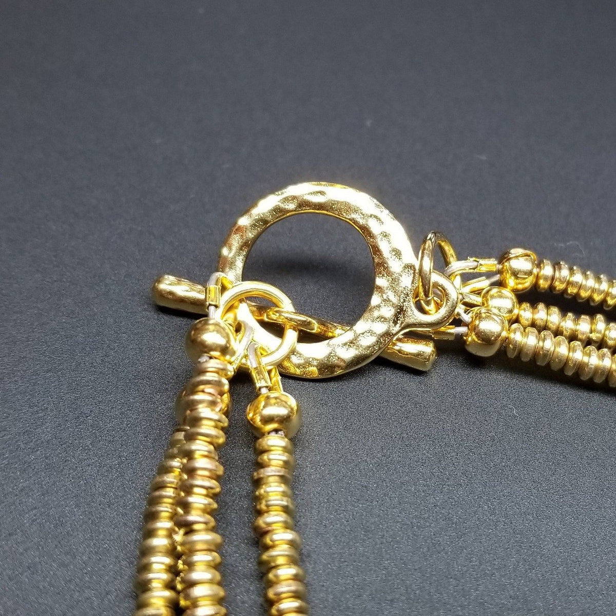Gold toggle clasp colorful bracelet