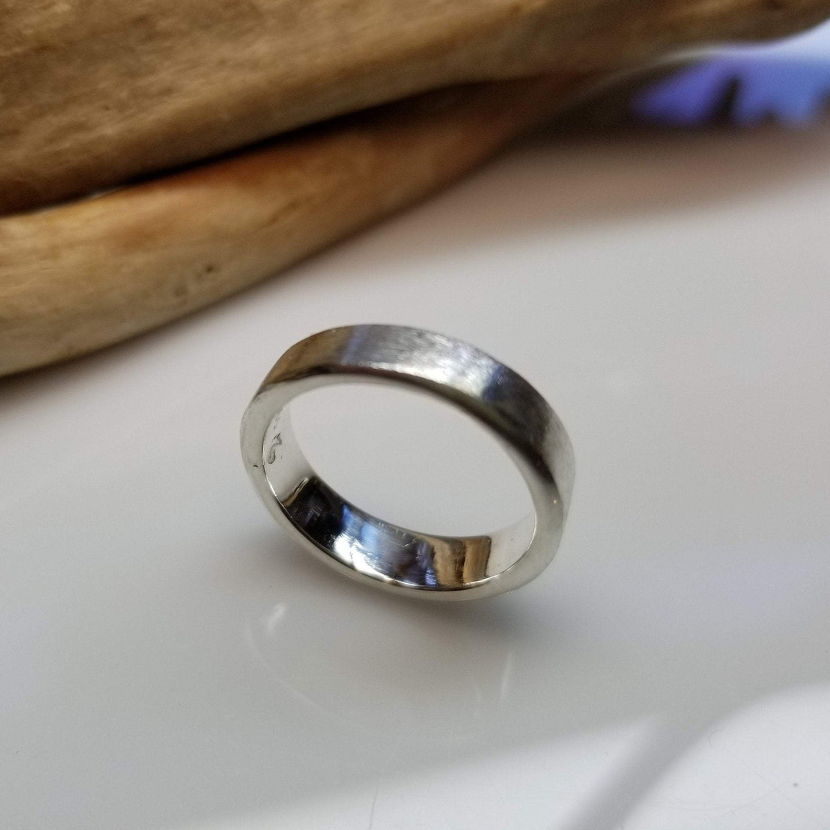 Fine silver wedding band