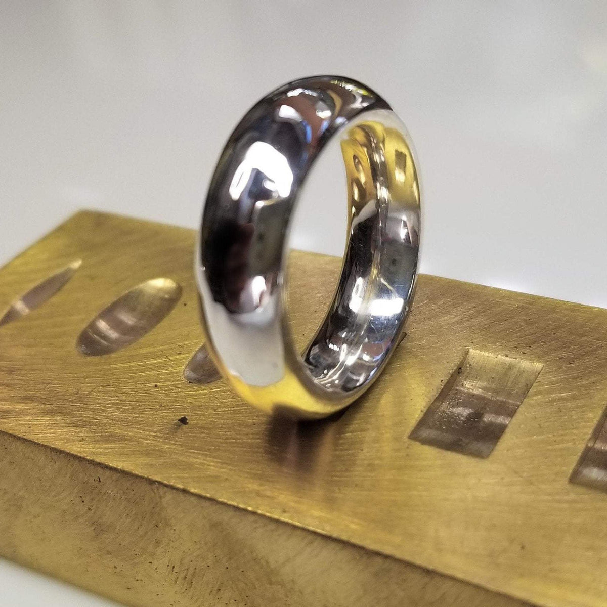 Fine silver Fat Moon ring. A thick band with a smooth inside