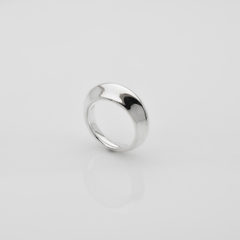 Graceful Beauty of Florence: Handcrafted Sterling Silver Ring with a Dome Shape and Smooth Lines - Nine Amulets 