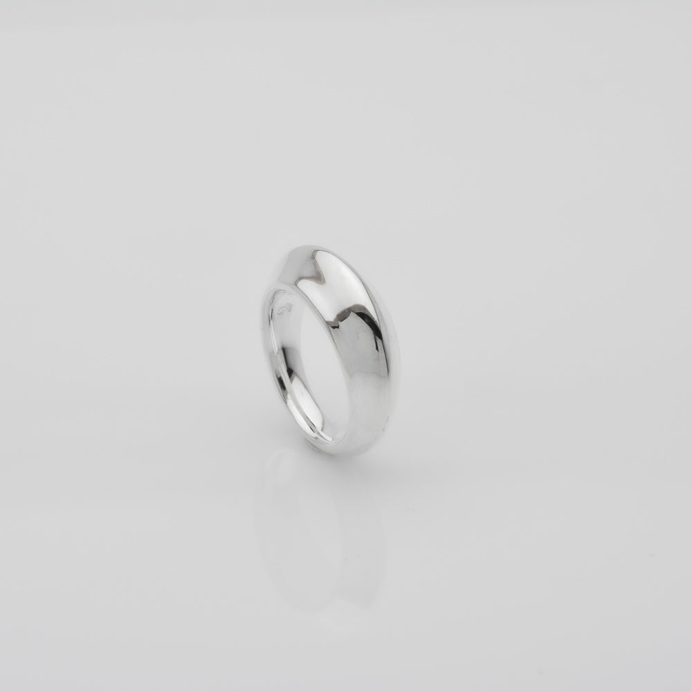 Graceful Beauty of Florence: Handcrafted Sterling Silver Ring with a Dome Shape and Smooth Lines