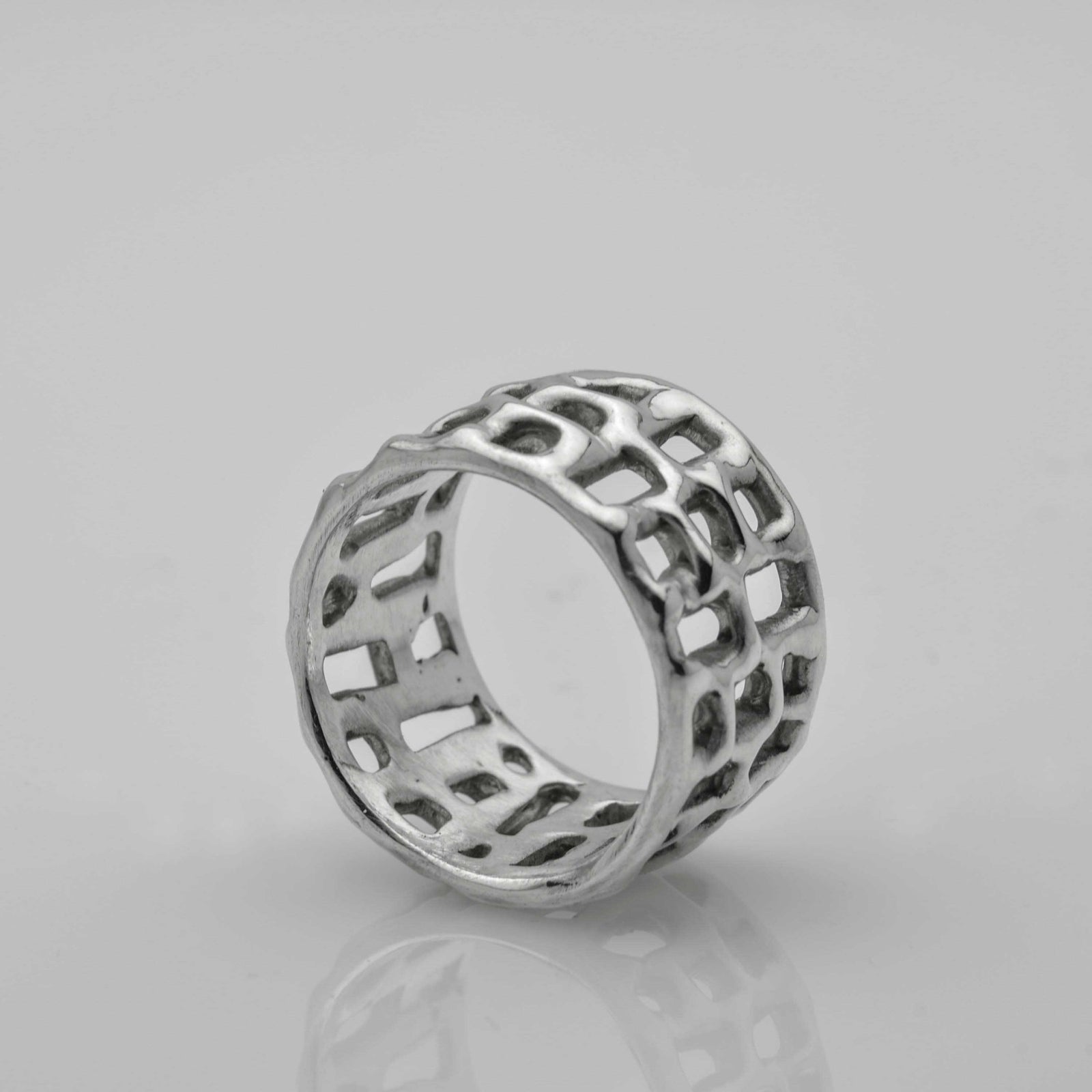 Organic Grid: A Sterling Silver Ring That's a Wearable Work of Art - Nine Amulets 