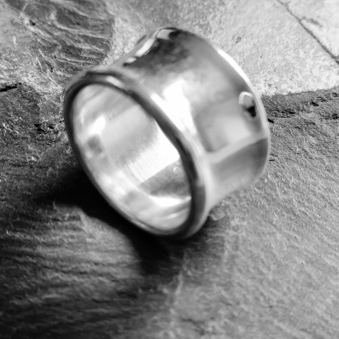 The Matrix Ring Curled Edge Sterling Silver Statement Ring - Bold, Solid, and Uniquely Chic - Nine Amulets 