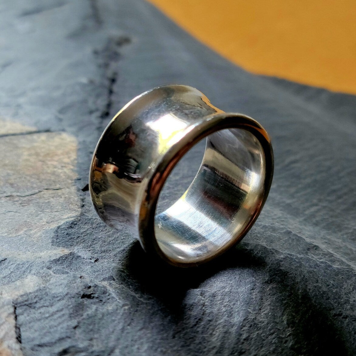 The Matrix Ring Curled Edge Sterling Silver Statement Ring - Bold, Solid, and Uniquely Chic - Nine Amulets 