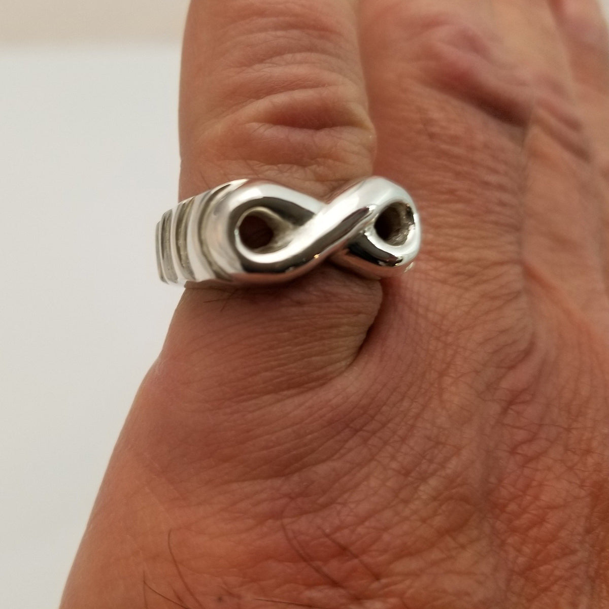 number 8 sterling silver ring