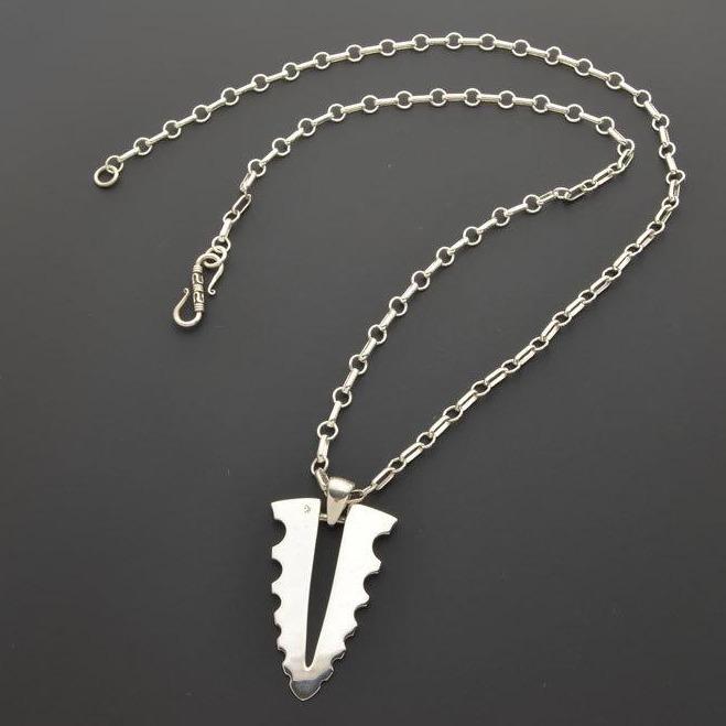 sterling silver necklace and V shaped pendant