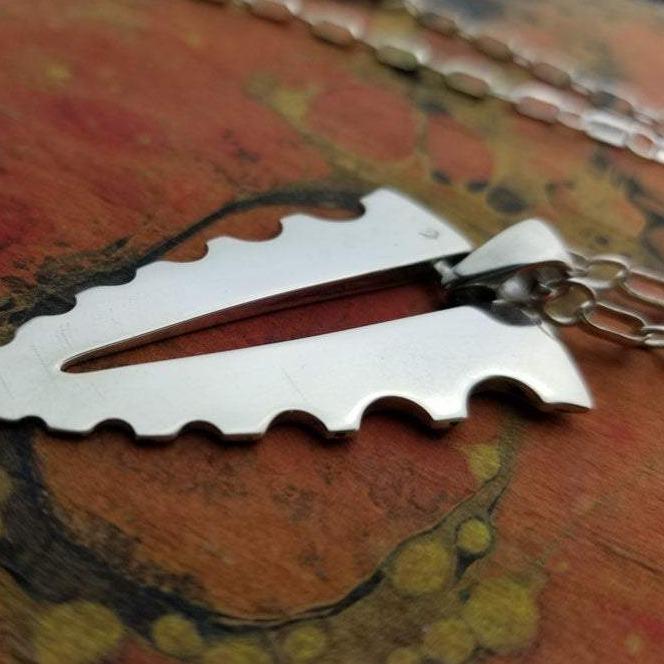 jagged silver pendant