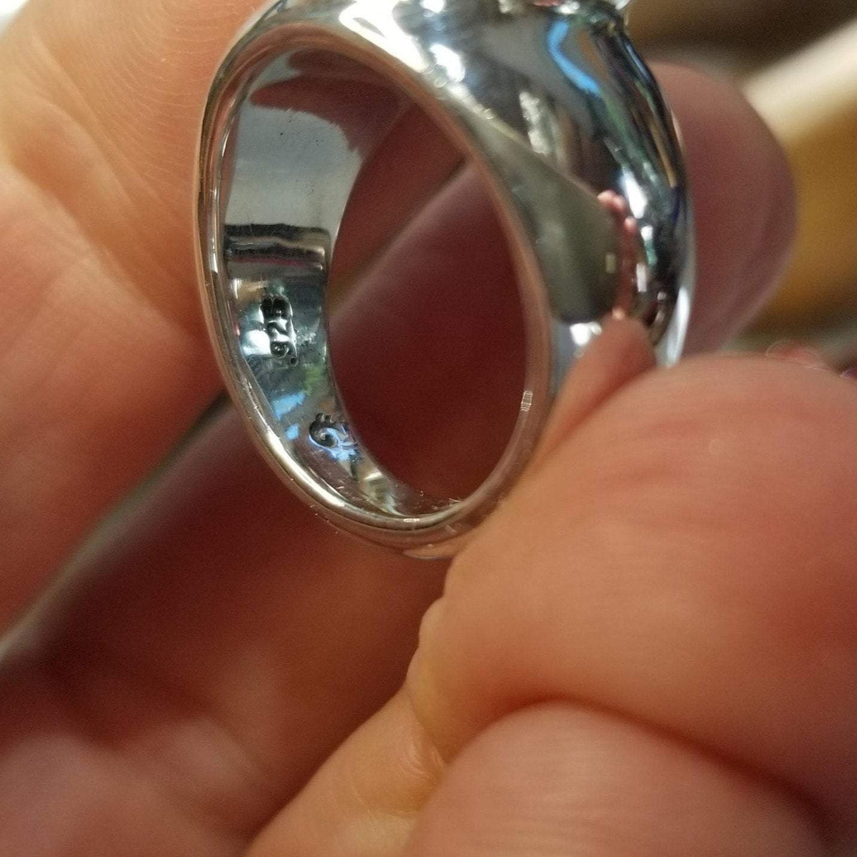 Bold signet sterling silver ring