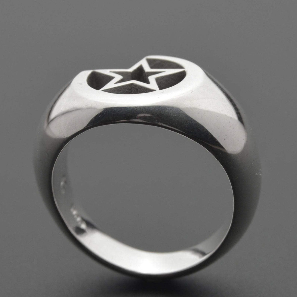 large star and moon ring