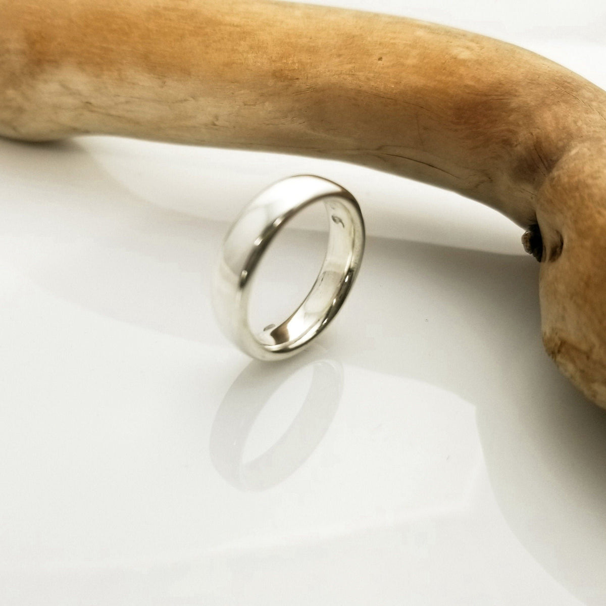 silver simple and elegant wedding band