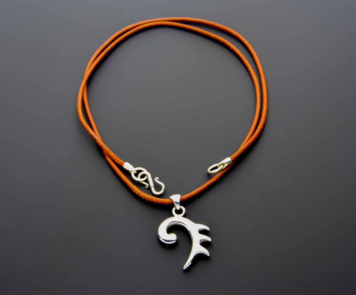 Organic life form silver pendant
