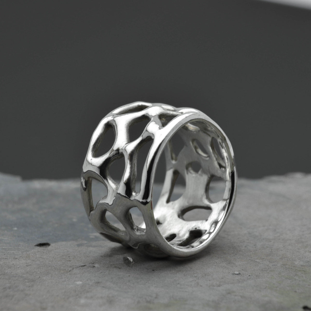 Organic Elegance: A One-of-a-Kind Sterling Silver Ring Inspired by Natural Beauty - Nine Amulets 