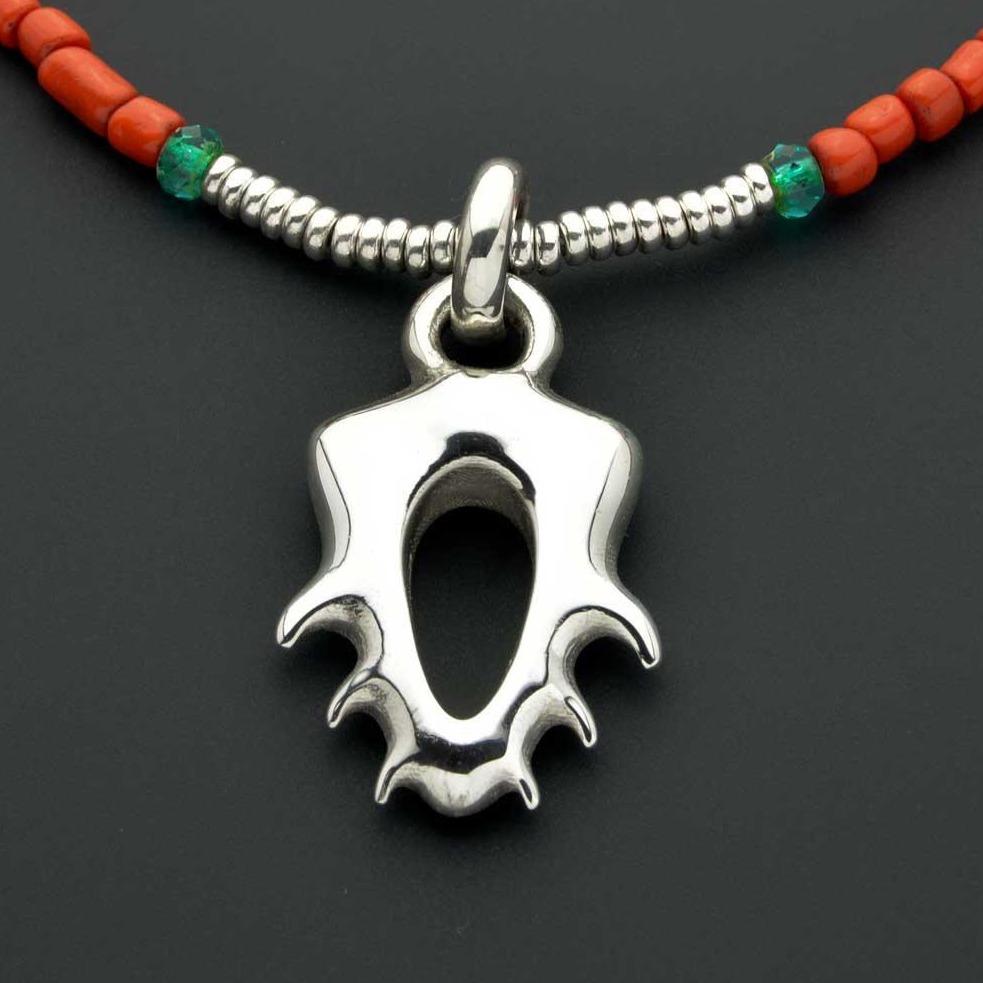 Bold organic looking silver pendant