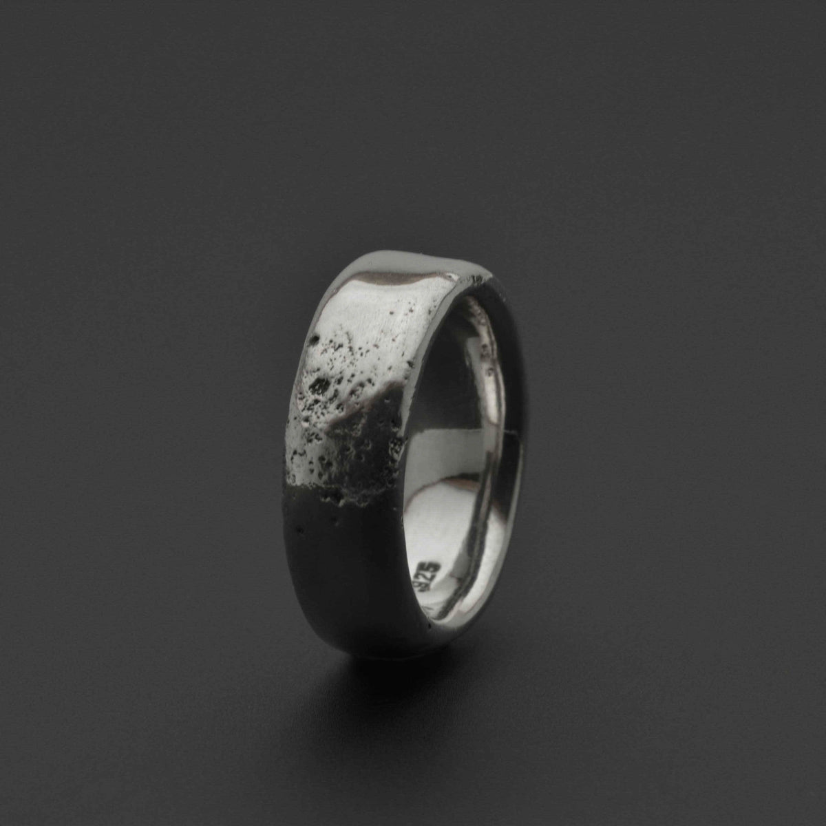 Solid and fat sterling silver Old Moon Ring - Nine Amulets 