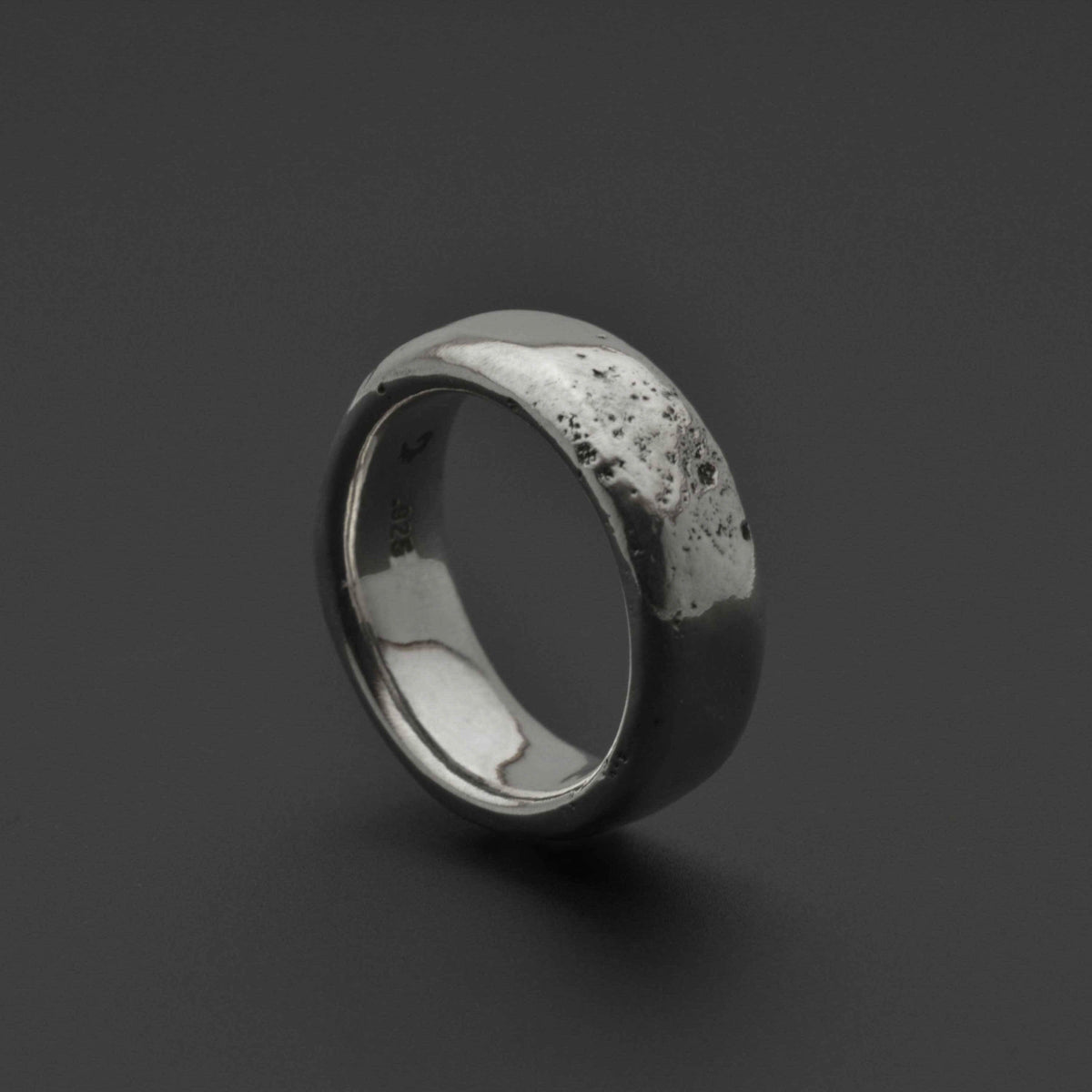 Solid and fat sterling silver Old Moon Ring - Nine Amulets 
