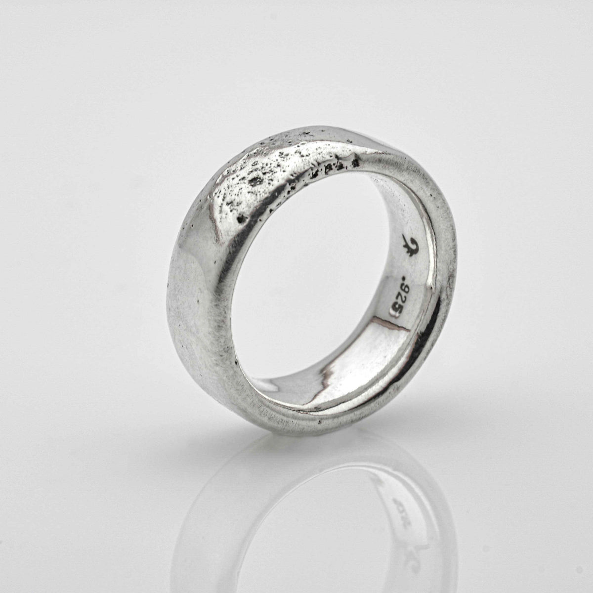 Solid and fat sterling silver Old Moon Ring