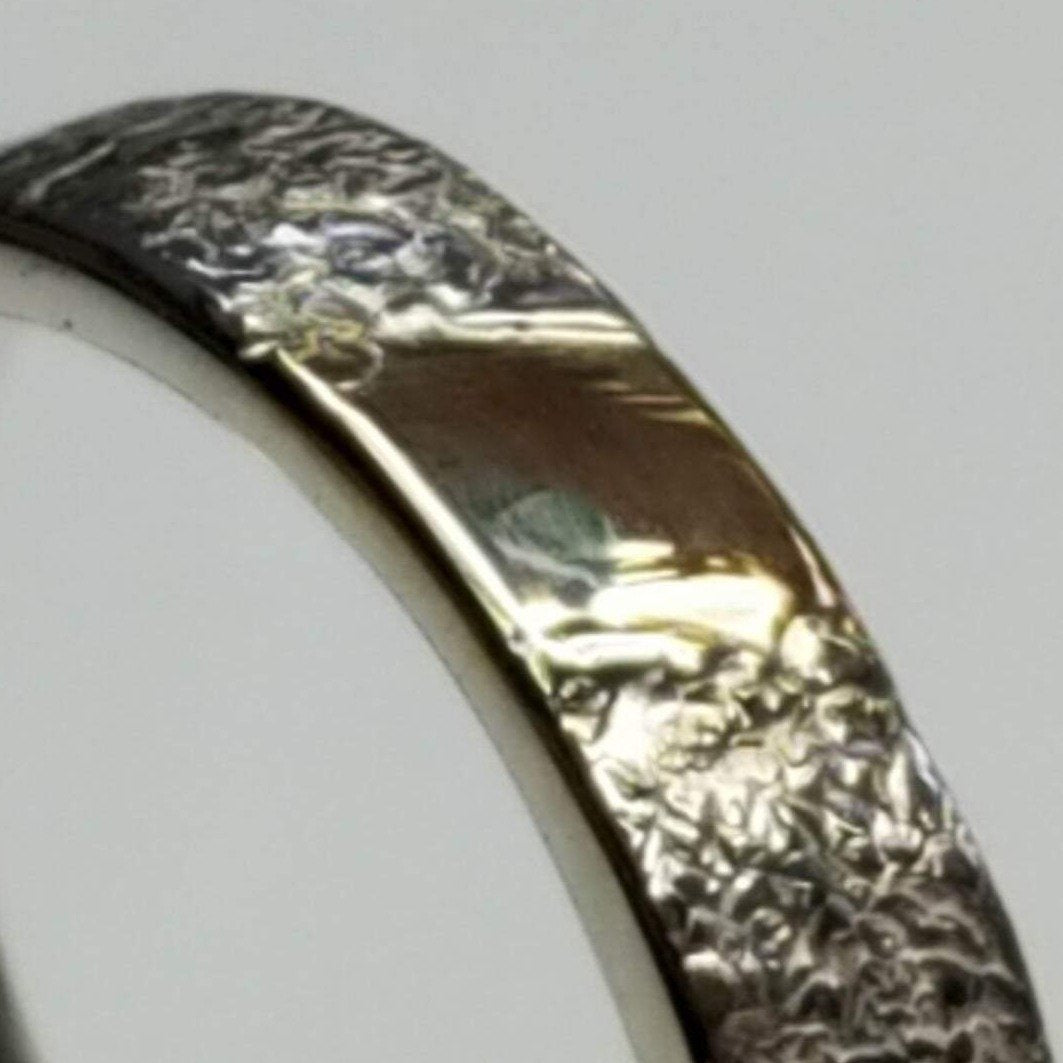 Gold inlay in sterling silver band