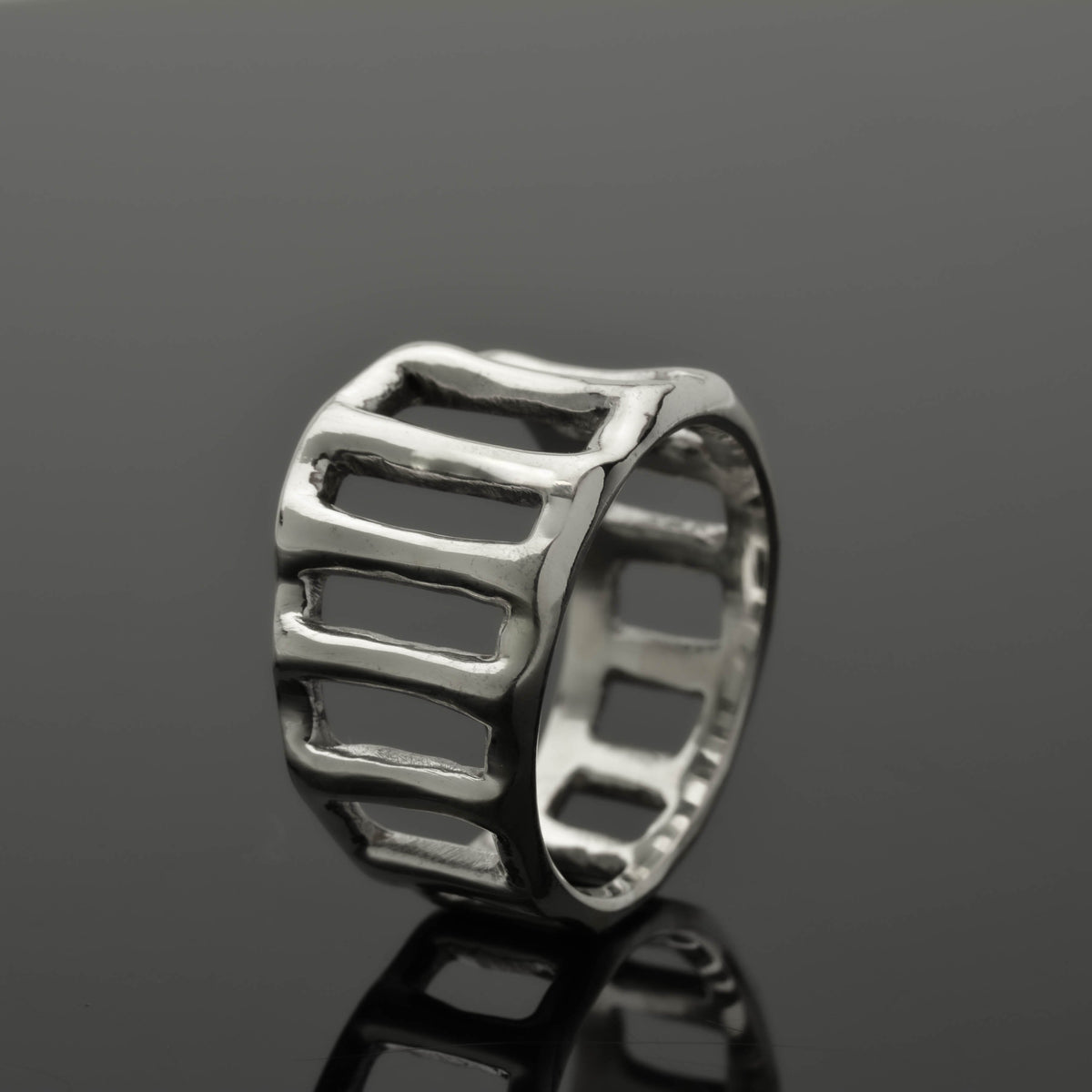 Bridges Ring: A Striking Sterling Silver Art Design that Enchants - Nine Amulets 