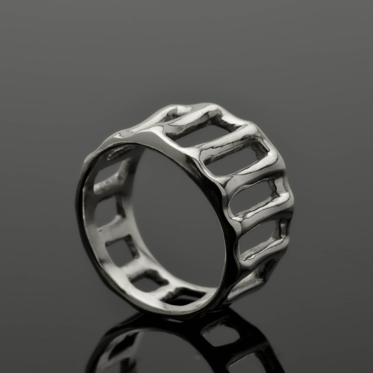 Bridges Ring: A Striking Sterling Silver Art Design that Enchants - Nine Amulets 