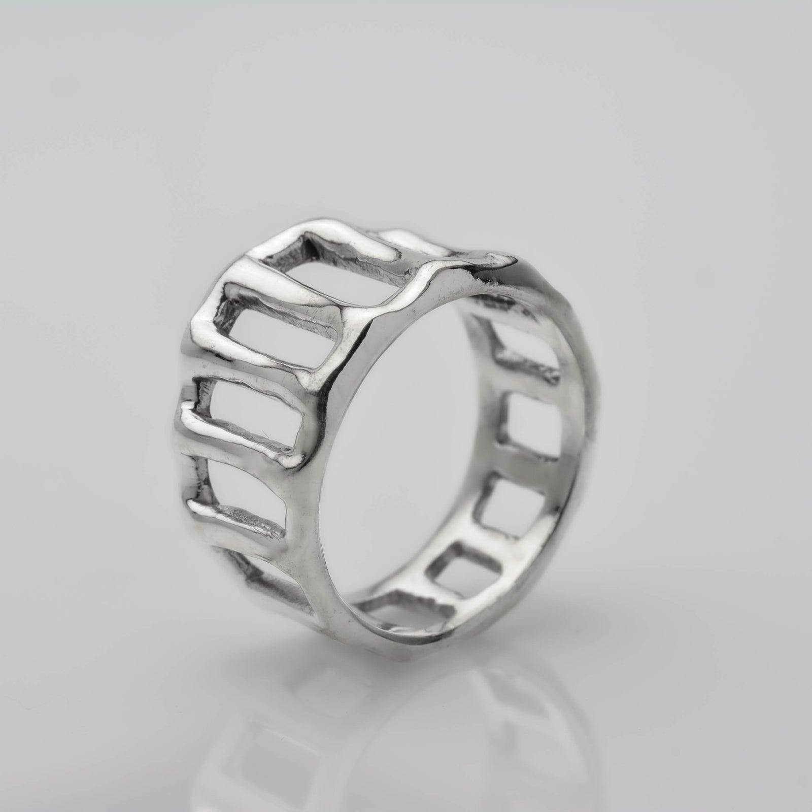 Bridges Ring: A Striking Sterling Silver Art Design that Enchants - Nine Amulets 