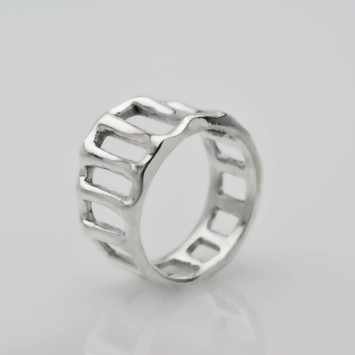 Bridges Ring: A Striking Sterling Silver Art Design that Enchants - Nine Amulets 