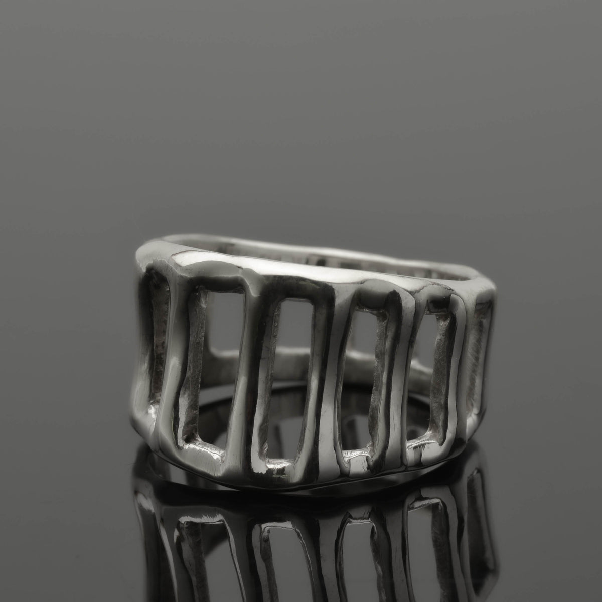 Bridges Ring: A Striking Sterling Silver Art Design that Enchants - Nine Amulets 