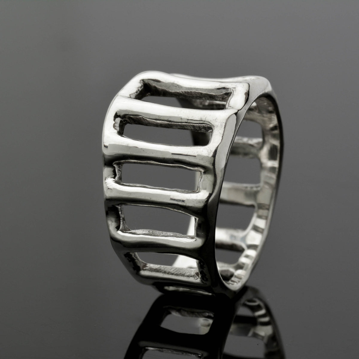 Bridges Ring: A Striking Sterling Silver Art Design that Enchants - Nine Amulets 
