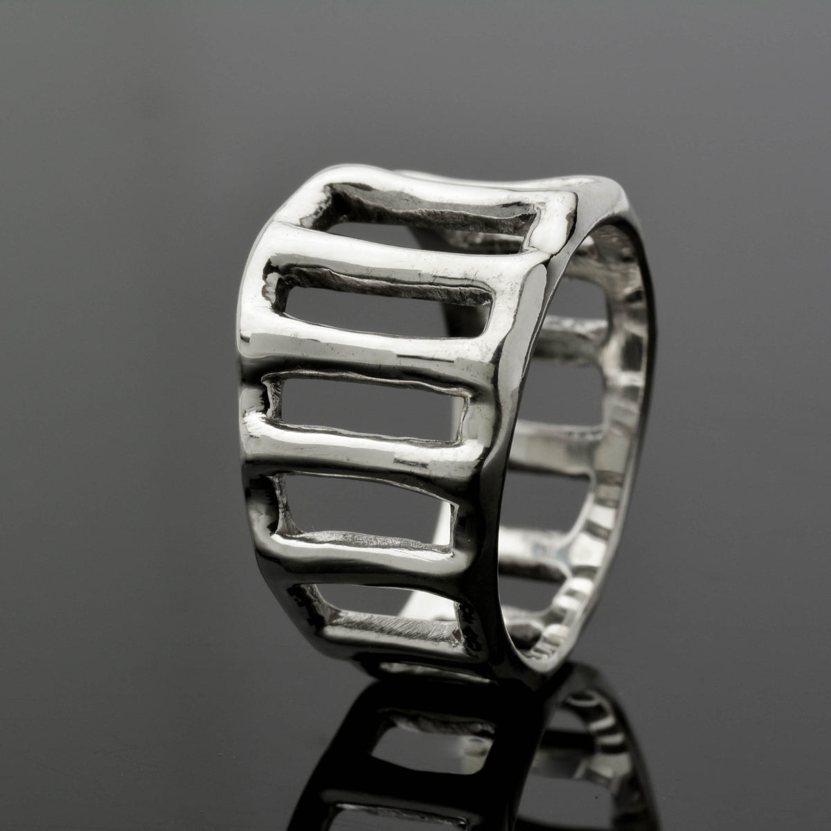 Bridges Ring: A Striking Sterling Silver Art Design that Enchants