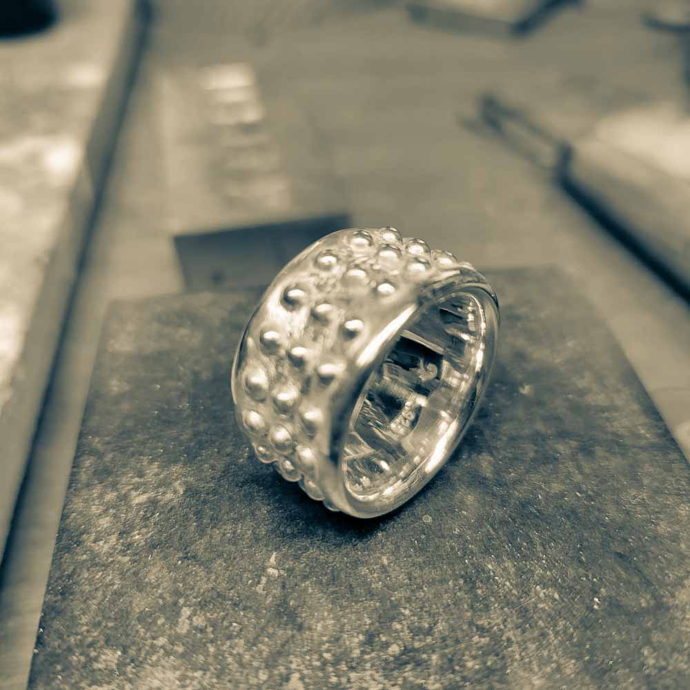 Medieval Majesty: Tarkus Solid Sterling Silver Ring with Bold, Historic Design - Nine Amulets 