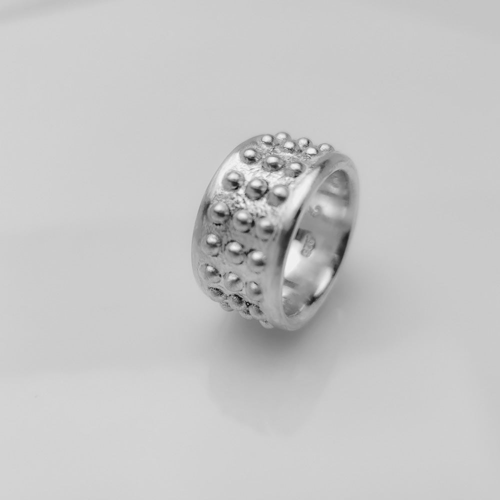 Medieval Majesty: Tarkus Solid Sterling Silver Ring with Bold, Historic Design - Nine Amulets 