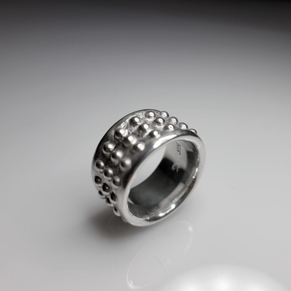 Medieval Majesty: Tarkus Solid Sterling Silver Ring with Bold, Historic Design - Nine Amulets 