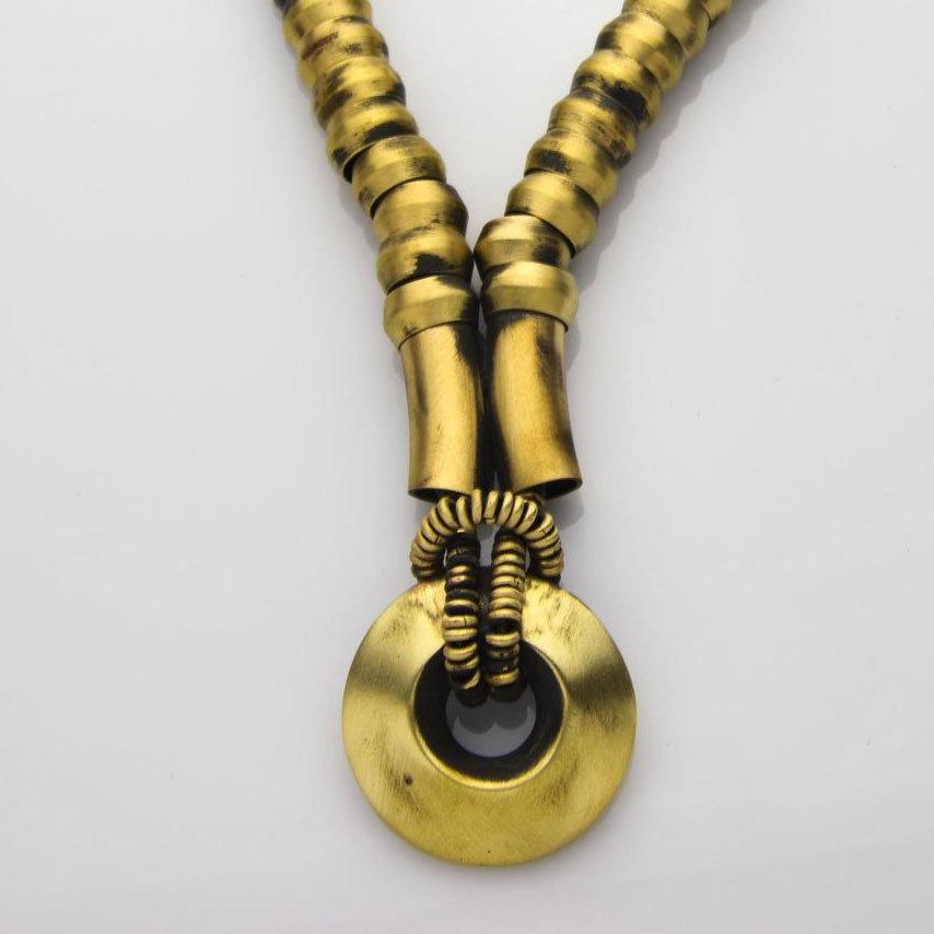 Brass disk compression fittings necklace