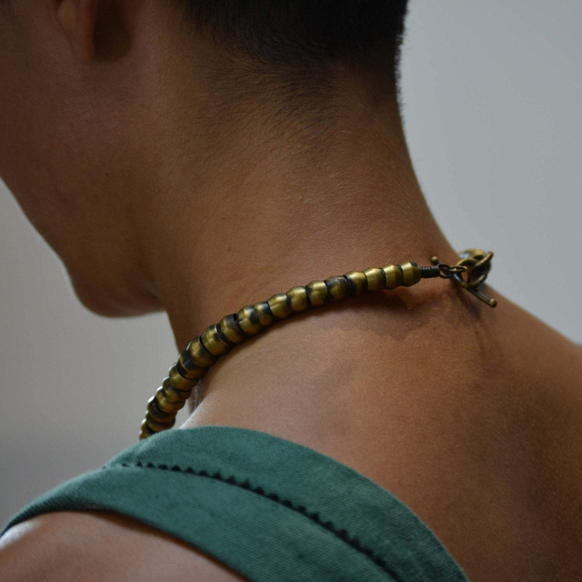 Large Brass compression fitting necklace