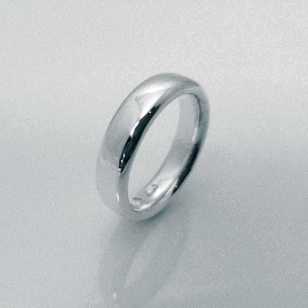 &quot;New Moon Ring, Timeless Elegance: The Classic Solid Silver Wedding Band&quot;