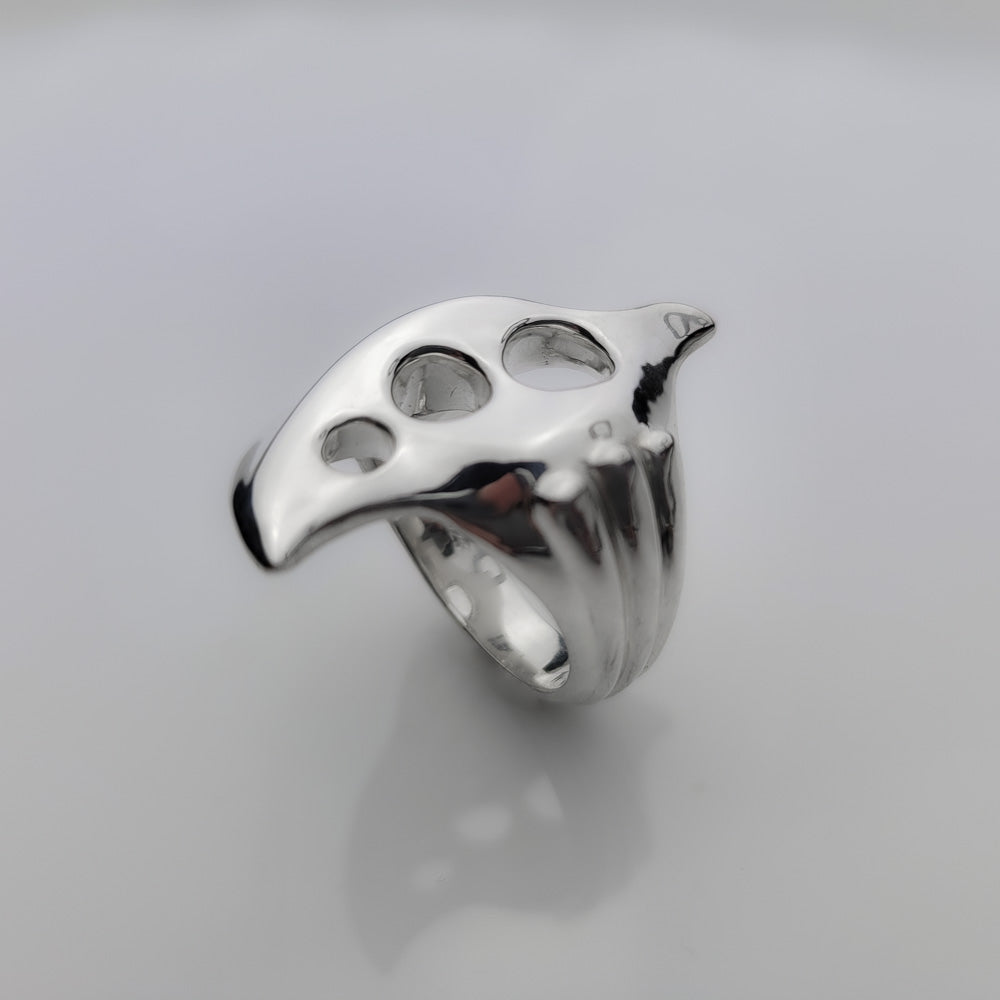 Heavyweight Futurist Sterling Silver Ring: A Bold and Powerful Statement Piece