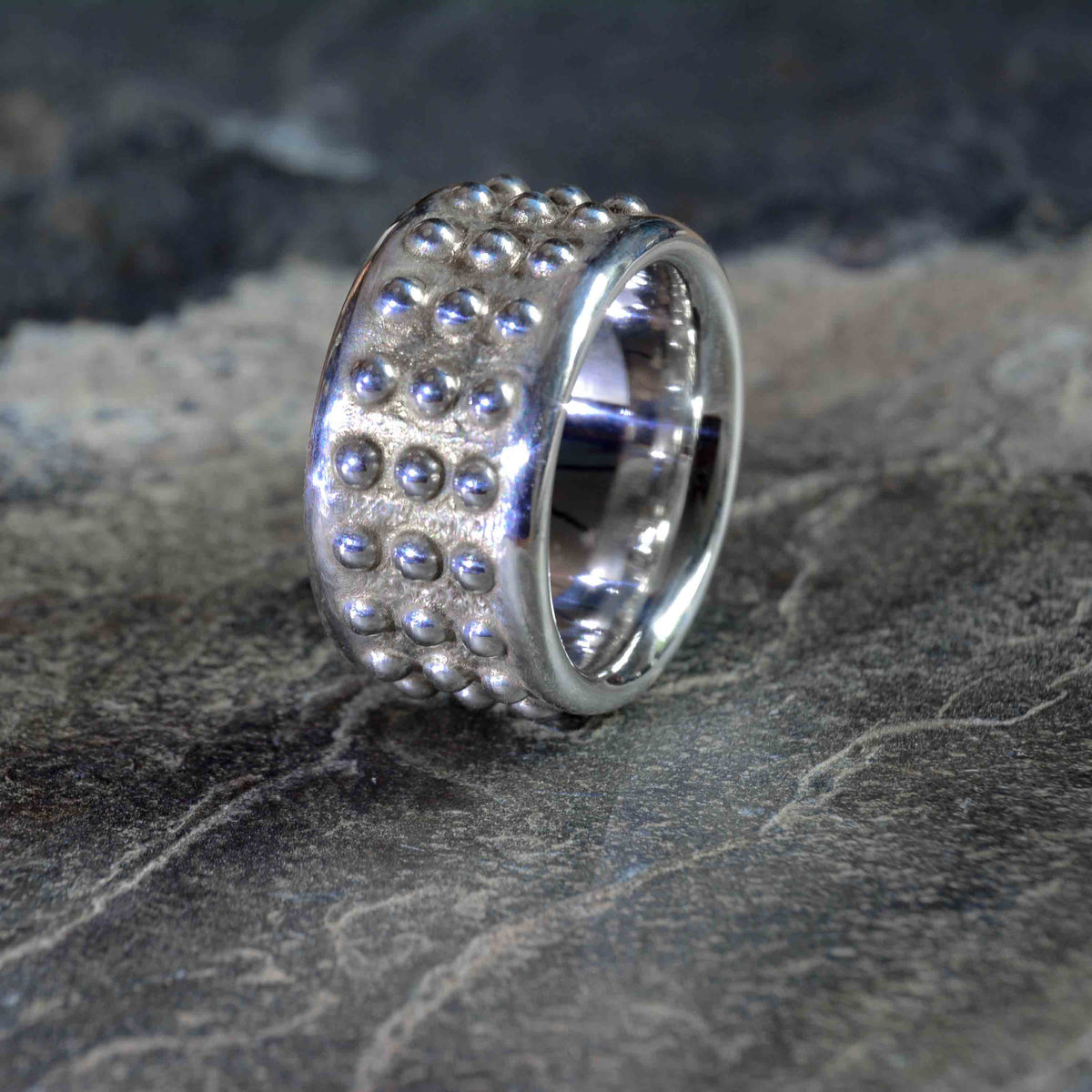 Medieval Majesty: Tarkus Solid Sterling Silver Ring with Bold, Historic Design - Nine Amulets 
