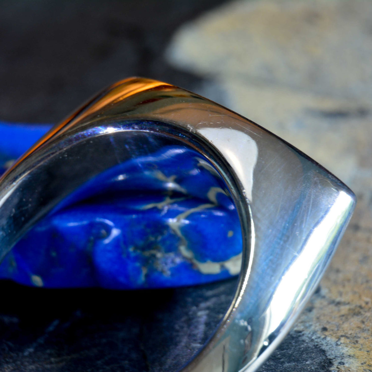 &quot;Mr Cat: Solid Sterling Silver Ring with a Sleek Cat Eye Design&quot; - Nine Amulets 